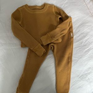 Noble mustard organic waffle pajamas